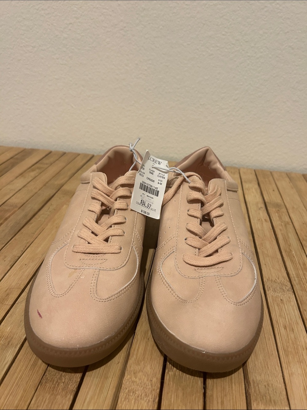 J. Crew Blush Suede Low-Top Sneakers